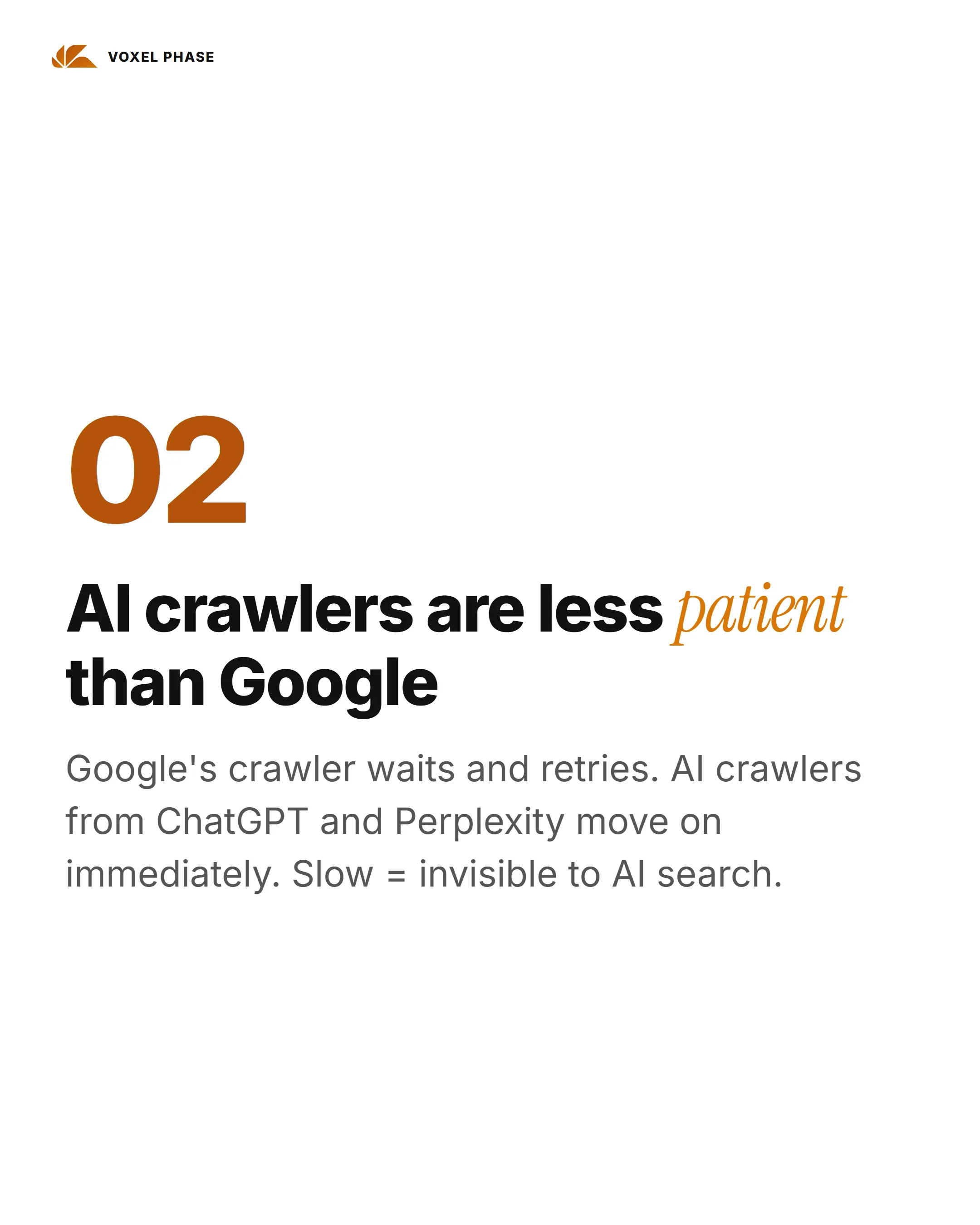 AI Search Engines Ignore Slow Websites AI Search Engines Ignore Slow Websites: slide 3 of 7