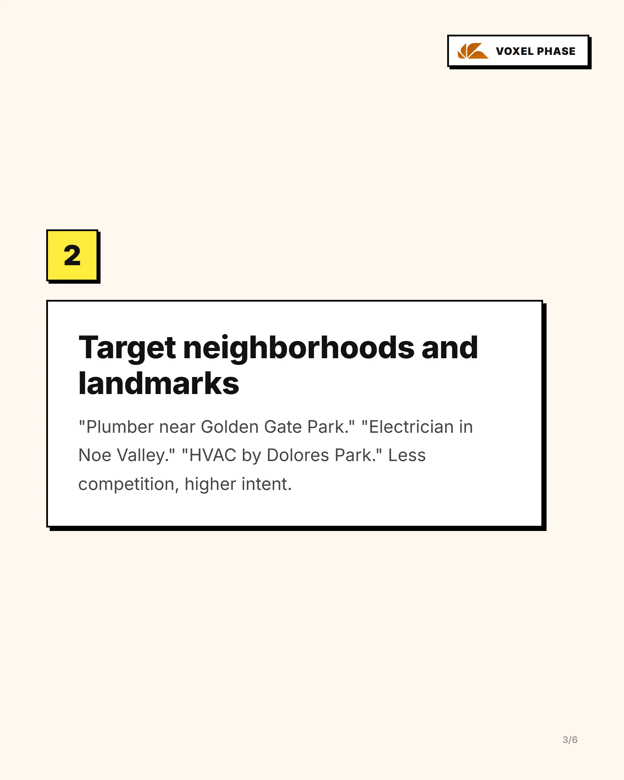 Stop Targeting Cities. Target Intersections. Stop Targeting Cities. Target Intersections.: slide 3 of 5